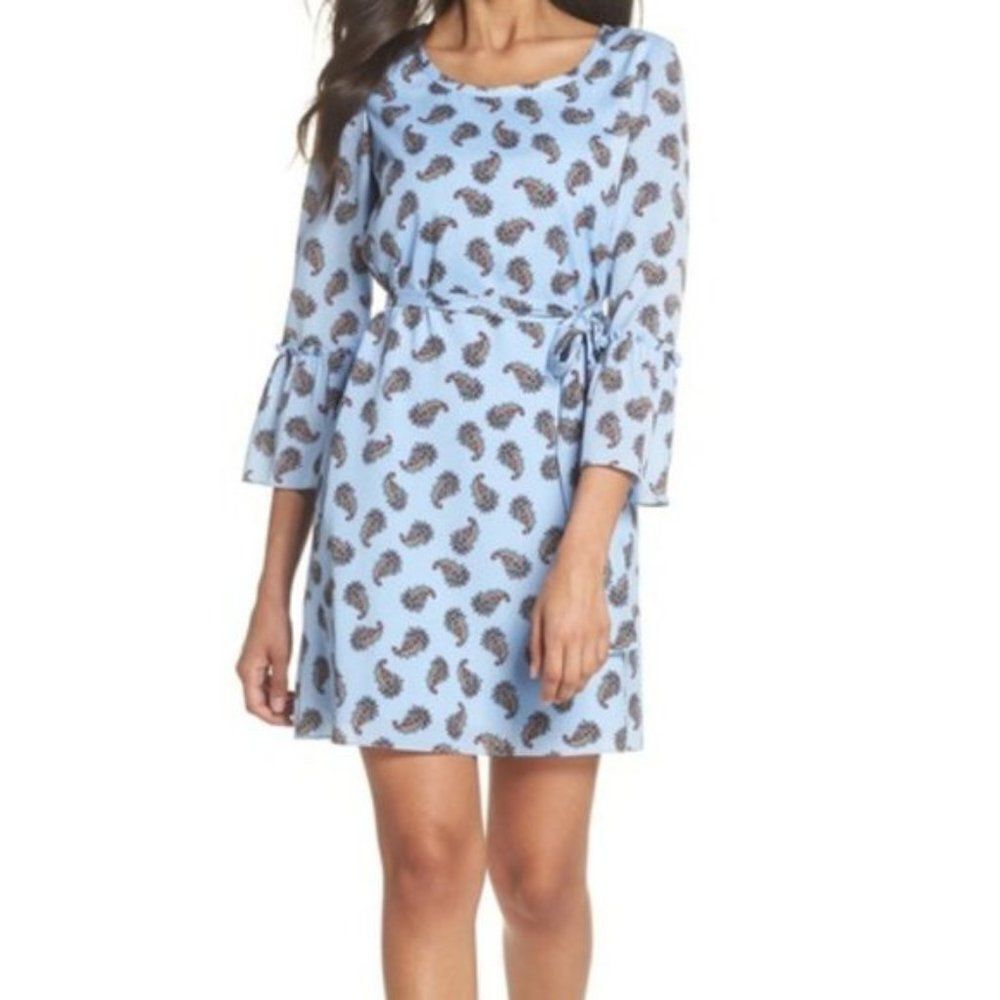 Kobi Halperin Orli Paisley Print Bell Sleeve Dress size S